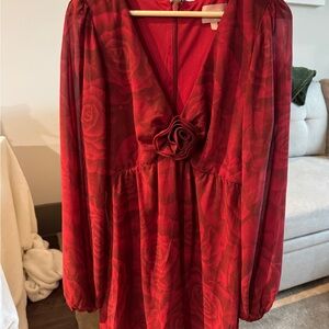 Show Me Your MuMu Red Floral Dress